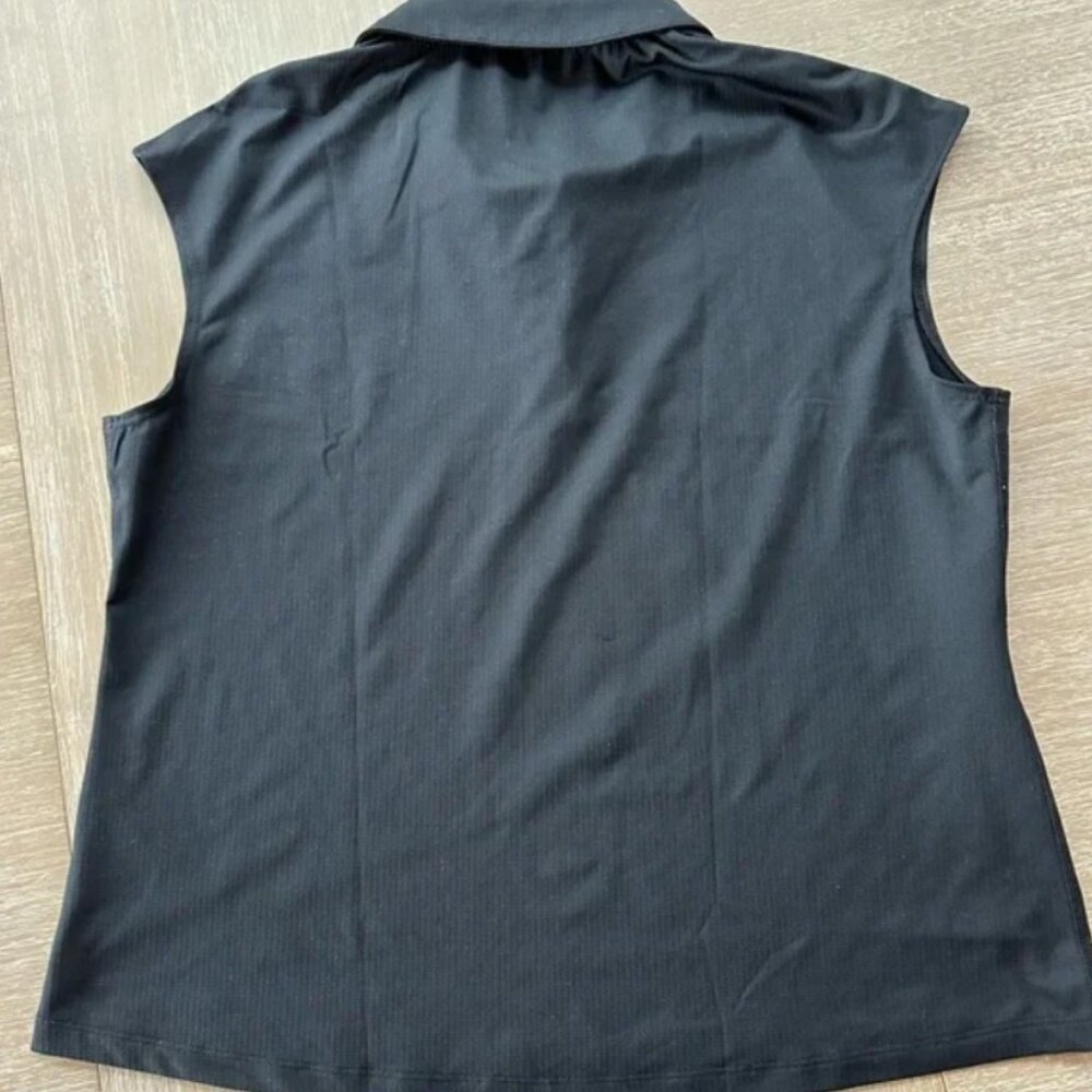 Nike Dri-FIT Sleeveless Polo Shirts (One Black & One White) Tennis Golf Set M - Picture 10 of 12
